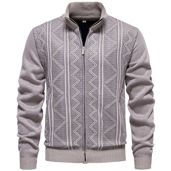 Men's stand-up neck knitted sweater