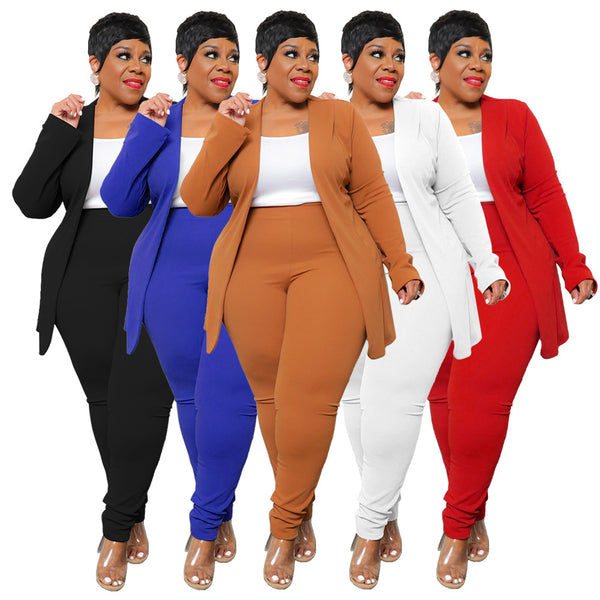 Professional casual long-sleeved trousers suit two-piece suit