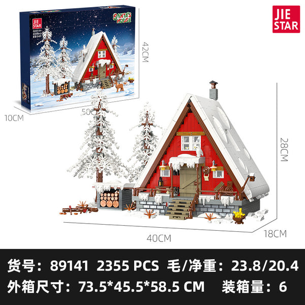 Santa house building block toys