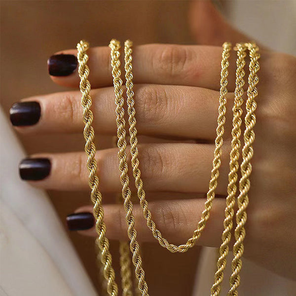 Thick twist chain necklace