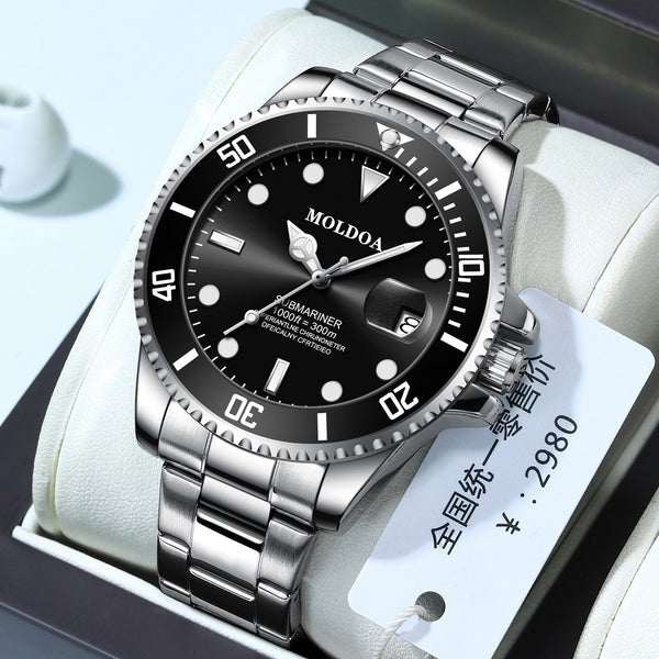 Men's luminous calendar waterproof watch
