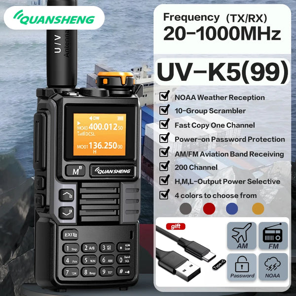 UV-K6 Upgrade UV-K5 (99) Interphone 5W Air Band Radio