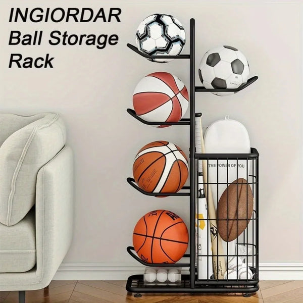 Indoor Children Basketball Storage Rack